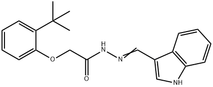 2-(2-tert-butylphenoxy)-N'-(1H-indol-3-ylmethylene)acetohydrazide 结构式