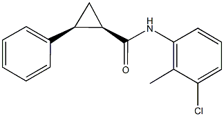 N-(3-chloro-2-methylphenyl)-2-phenylcyclopropanecarboxamide 化学構造式