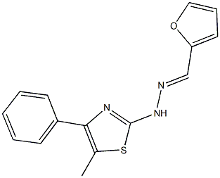 2-furaldehyde (5-methyl-4-phenyl-1,3-thiazol-2-yl)hydrazone Struktur