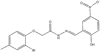 2-(2-bromo-4-methylphenoxy)-N'-{2-hydroxy-5-nitrobenzylidene}acetohydrazide,468074-32-0,结构式