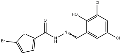 5-bromo-N'-(3,5-dichloro-2-hydroxybenzylidene)-2-furohydrazide 结构式