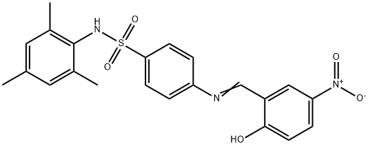 4-({2-hydroxy-5-nitrobenzylidene}amino)-N-mesitylbenzenesulfonamide,468090-10-0,结构式