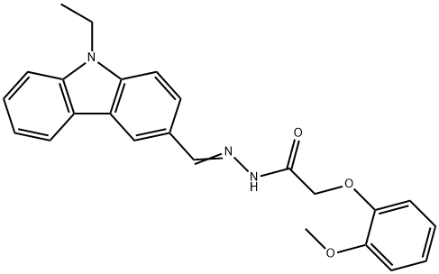 N'-[(9-ethyl-9H-carbazol-3-yl)methylene]-2-(2-methoxyphenoxy)acetohydrazide Structure