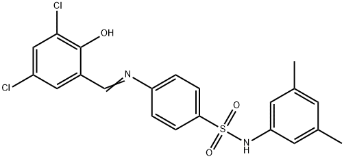 4-[(3,5-dichloro-2-hydroxybenzylidene)amino]-N-(3,5-dimethylphenyl)benzenesulfonamide,468101-04-4,结构式