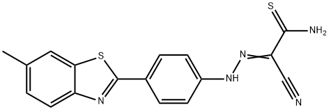 2-cyano-2-{[4-(6-methyl-1,3-benzothiazol-2-yl)phenyl]hydrazono}ethanethioamide,468102-52-5,结构式