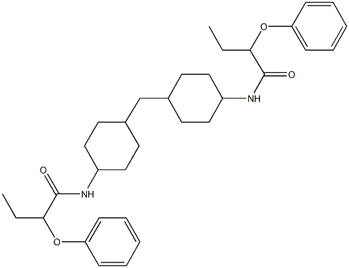 2-phenoxy-N-[4-({4-[(2-phenoxybutanoyl)amino]cyclohexyl}methyl)cyclohexyl]butanamide 结构式