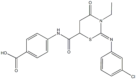 470682-73-6 4-[({2-[(3-chlorophenyl)imino]-3-ethyl-4-oxo-1,3-thiazinan-6-yl}carbonyl)amino]benzoic acid