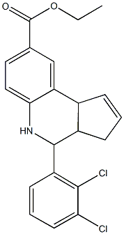 ethyl 4-(2,3-dichlorophenyl)-3a,4,5,9b-tetrahydro-3H-cyclopenta[c]quinoline-8-carboxylate 结构式