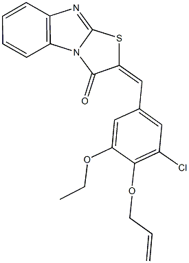 2-[4-(allyloxy)-3-chloro-5-ethoxybenzylidene][1,3]thiazolo[3,2-a]benzimidazol-3(2H)-one Structure