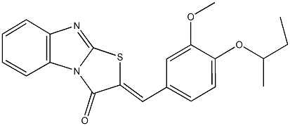 2-(4-sec-butoxy-3-methoxybenzylidene)[1,3]thiazolo[3,2-a]benzimidazol-3(2H)-one Structure