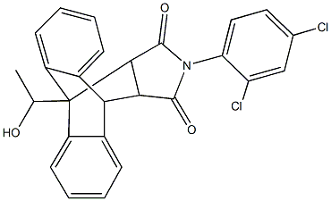 17-(2,4-dichlorophenyl)-1-(1-hydroxyethyl)-17-azapentacyclo[6.6.5.0~2,7~.0~9,14~.0~15,19~]nonadeca-2,4,6,9,11,13-hexaene-16,18-dione Struktur