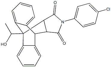 17-(4-chlorophenyl)-1-(1-hydroxyethyl)-17-azapentacyclo[6.6.5.0~2,7~.0~9,14~.0~15,19~]nonadeca-2,4,6,9,11,13-hexaene-16,18-dione 结构式