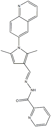 N'-{[2,5-dimethyl-1-(6-quinolinyl)-1H-pyrrol-3-yl]methylene}-2-pyridinecarbohydrazide Structure