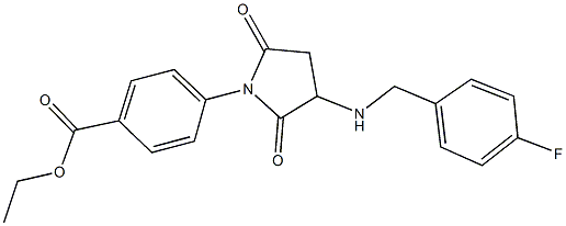 ethyl 4-{3-[(4-fluorobenzyl)amino]-2,5-dioxo-1-pyrrolidinyl}benzoate 结构式