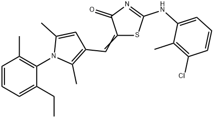 472993-45-6 2-[(3-chloro-2-methylphenyl)imino]-5-{[1-(2-ethyl-6-methylphenyl)-2,5-dimethyl-1H-pyrrol-3-yl]methylene}-1,3-thiazolidin-4-one