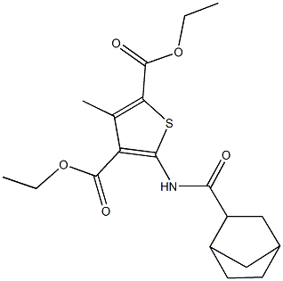 diethyl 5-[(bicyclo[2.2.1]hept-2-ylcarbonyl)amino]-3-methyl-2,4-thiophenedicarboxylate,473445-18-0,结构式