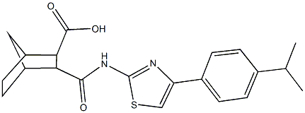 3-({[4-(4-isopropylphenyl)-1,3-thiazol-2-yl]amino}carbonyl)bicyclo[2.2.1]heptane-2-carboxylic acid Struktur