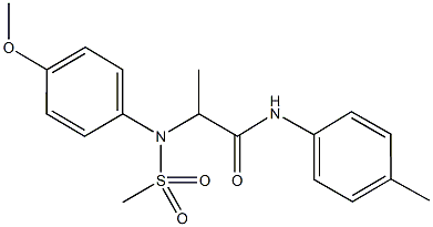 2-[4-methoxy(methylsulfonyl)anilino]-N-(4-methylphenyl)propanamide 化学構造式