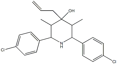 4-allyl-2,6-bis(4-chlorophenyl)-3,5-dimethyl-4-piperidinol 结构式