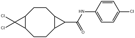 10,10-dichloro-N-(4-chlorophenyl)tricyclo[7.1.0.0~4,6~]decane-5-carboxamide 化学構造式