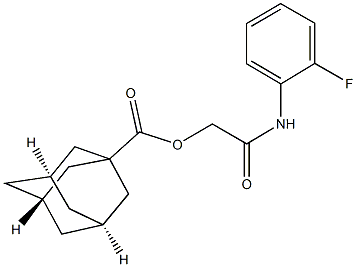 2-(2-fluoroanilino)-2-oxoethyl 1-adamantanecarboxylate 化学構造式