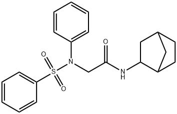 N-bicyclo[2.2.1]hept-2-yl-2-[(phenylsulfonyl)anilino]acetamide 结构式