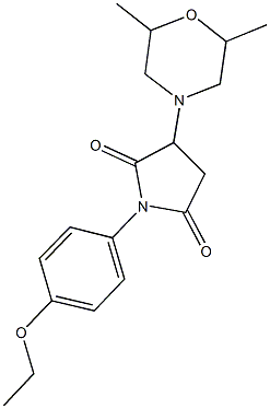 3-(2,6-dimethyl-4-morpholinyl)-1-(4-ethoxyphenyl)-2,5-pyrrolidinedione,473703-92-3,结构式