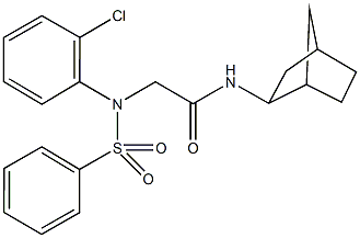 N-bicyclo[2.2.1]hept-2-yl-2-[2-chloro(phenylsulfonyl)anilino]acetamide,473704-03-9,结构式