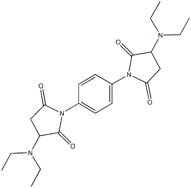 3-(diethylamino)-1-{4-[3-(diethylamino)-2,5-dioxo-1-pyrrolidinyl]phenyl}-2,5-pyrrolidinedione 化学構造式