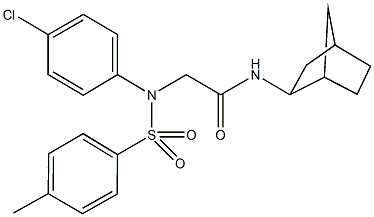 N-bicyclo[2.2.1]hept-2-yl-2-{4-chloro[(4-methylphenyl)sulfonyl]anilino}acetamide Structure