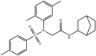 N-bicyclo[2.2.1]hept-2-yl-2-{2,5-dimethyl[(4-methylphenyl)sulfonyl]anilino}acetamide Struktur