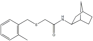 N-bicyclo[2.2.1]hept-2-yl-2-[(2-methylbenzyl)sulfanyl]acetamide 结构式