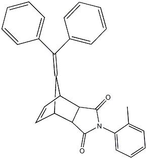 10-(diphenylmethylene)-4-(2-methylphenyl)-4-azatricyclo[5.2.1.0~2,6~]dec-8-ene-3,5-dione 结构式