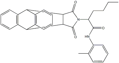 2-(16,18-dioxo-17-azapentacyclo[6.6.5.0~2,7~.0~9,14~.0~15,19~]nonadeca-2,4,6,9,11,13-hexaen-17-yl)-N-(2-methylphenyl)hexanamide|