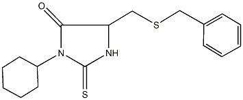5-[(benzylsulfanyl)methyl]-3-cyclohexyl-2-thioxo-4-imidazolidinone,473801-20-6,结构式