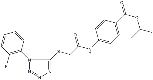 isopropyl 4-[({[1-(2-fluorophenyl)-1H-tetraazol-5-yl]sulfanyl}acetyl)amino]benzoate Structure