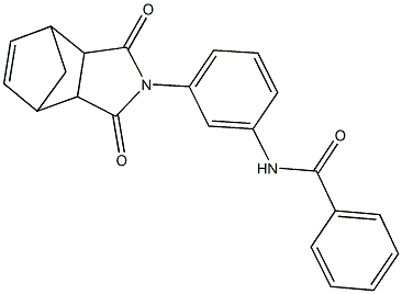 N-[3-(3,5-dioxo-4-azatricyclo[5.2.1.0~2,6~]dec-8-en-4-yl)phenyl]benzamide Struktur
