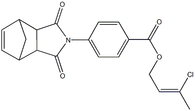 3-chloro-2-butenyl 4-(3,5-dioxo-4-azatricyclo[5.2.1.0~2,6~]dec-8-en-4-yl)benzoate Struktur