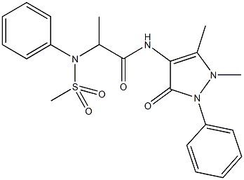 N-(1,5-dimethyl-3-oxo-2-phenyl-2,3-dihydro-1H-pyrazol-4-yl)-2-[(methylsulfonyl)anilino]propanamide,474006-42-3,结构式