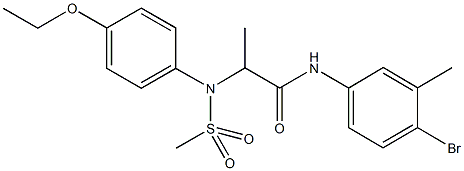 N-(4-bromo-3-methylphenyl)-2-[4-ethoxy(methylsulfonyl)anilino]propanamide 结构式