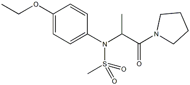 N-(4-ethoxyphenyl)-N-[1-methyl-2-oxo-2-(1-pyrrolidinyl)ethyl]methanesulfonamide Struktur