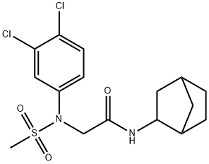 N-bicyclo[2.2.1]hept-2-yl-2-[3,4-dichloro(methylsulfonyl)anilino]acetamide Structure