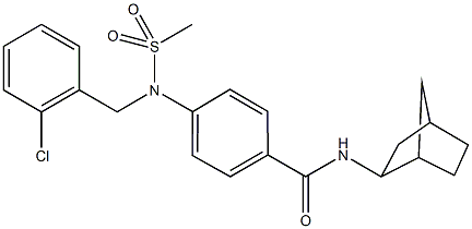 N-bicyclo[2.2.1]hept-2-yl-4-[(2-chlorobenzyl)(methylsulfonyl)amino]benzamide 结构式