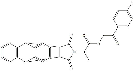 2-(4-fluorophenyl)-2-oxoethyl 2-(16,18-dioxo-17-azapentacyclo[6.6.5.0~2,7~.0~9,14~.0~15,19~]nonadeca-2,4,6,9,11,13-hexaen-17-yl)propanoate 结构式