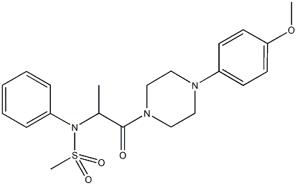 N-{2-[4-(4-methoxyphenyl)-1-piperazinyl]-1-methyl-2-oxoethyl}-N-phenylmethanesulfonamide 结构式