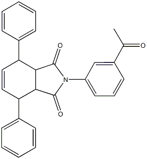 2-(3-acetylphenyl)-4,7-diphenyl-3a,4,7,7a-tetrahydro-1H-isoindole-1,3(2H)-dione Structure