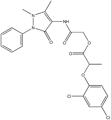 2-[(1,5-dimethyl-3-oxo-2-phenyl-2,3-dihydro-1H-pyrazol-4-yl)amino]-2-oxoethyl 2-(2,4-dichlorophenoxy)propanoate Structure