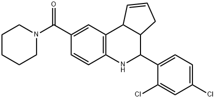 4-(2,4-dichlorophenyl)-8-(1-piperidinylcarbonyl)-3a,4,5,9b-tetrahydro-3H-cyclopenta[c]quinoline Structure