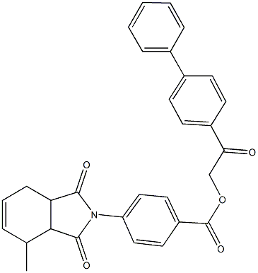 2-[1,1'-biphenyl]-4-yl-2-oxoethyl 4-(4-methyl-1,3-dioxo-1,3,3a,4,7,7a-hexahydro-2H-isoindol-2-yl)benzoate,474376-66-4,结构式