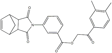 2-(3,4-dimethylphenyl)-2-oxoethyl 3-(3,5-dioxo-4-azatricyclo[5.2.1.0~2,6~]dec-8-en-4-yl)benzoate 结构式